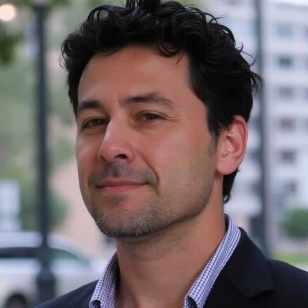 Man in formal suit with a confident expression outdoors.